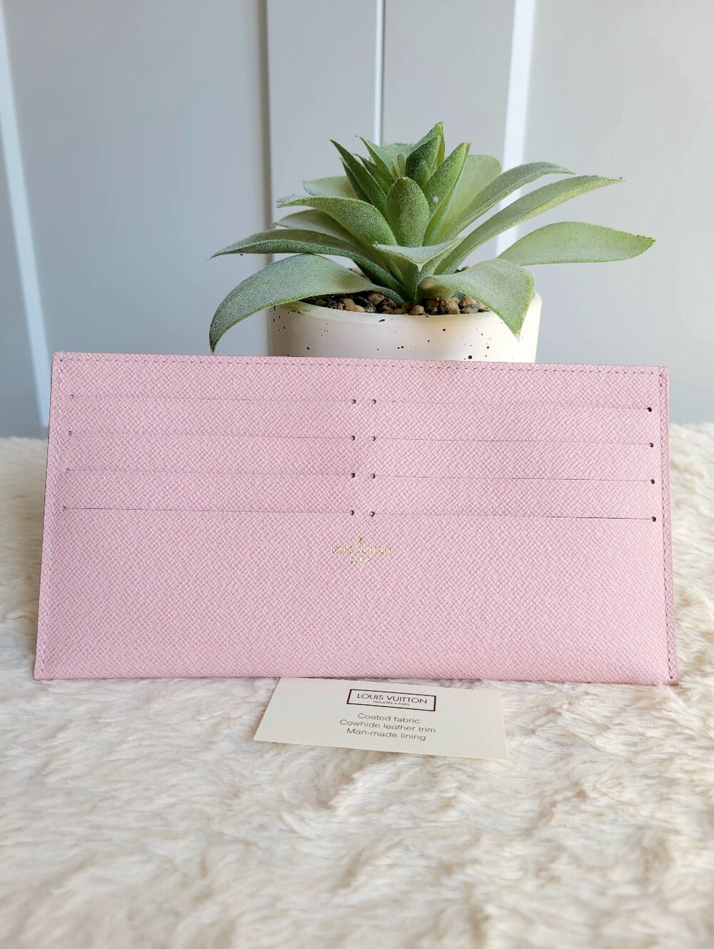 💕Louis Vuitton FELICIE Insert CARD Slot HOLDER Wallet Pink Rose Ballerine